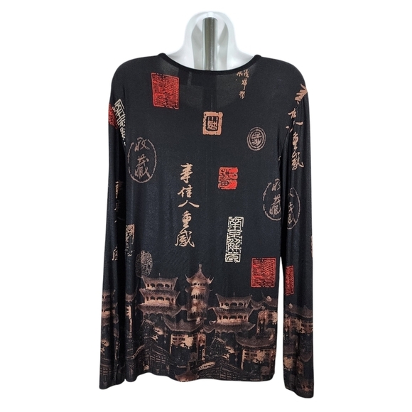 CHICO'S TRAVELERS POP-OVER LONG SLEEVE TOP - Picture 2 of 7